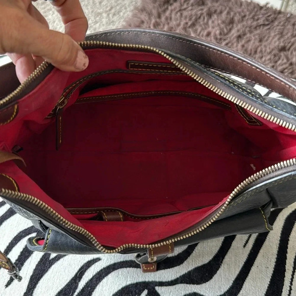 Dooney & Bourke Samba Black Pebbled Leather Logo Lock Hobo Shoulder Bag - Picture 7 of 14